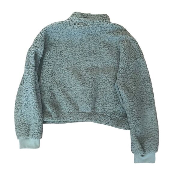 Hippie Rose 1/2 Zip Sherpa Cropped Sweatshirt. Size Large. - Picture 6 of 8